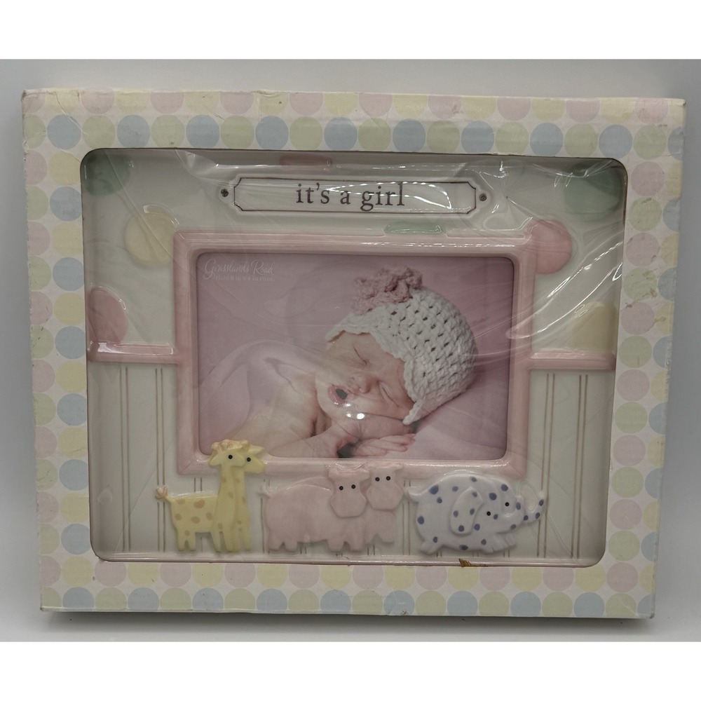 It's A‎ Girl Baby Girl Picture Frame 4x6" Grasslands Road New In Box 10218